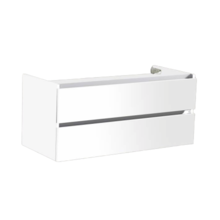 Onderkast Wastafel Mat Wit 100cm Sanipro Trendline met greeplijst aluminium 2 softclose lades 100x47x52 cm