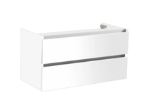 Onderkast Wastafel Mat Wit 80cm Sanipro Trendline met greeplijst aluminium 2 softclose lades 80x47x52 cm