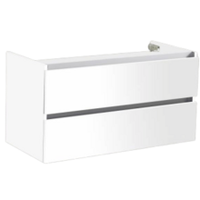 Onderkast Wastafel Mat Wit 80cm Sanipro Trendline met greeplijst aluminium 2 softclose lades 80x47x52 cm