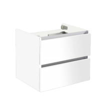 Onderkast Wastafel Mat Wit 60cm Sanipro Trendline met greeplijst aluminium 2 softclose lades 80x47x52 cm