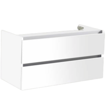 Onderkast Wastafel 100cm Hoogglans Wit Sanipro Trendline met greeplijst aluminium 100x47x52 cm Softclose lades