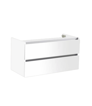 SANI-SUPPLY Onderkast Wastafel 100cm Hoogglans Wit Sanipro Trendline met greeplijst aluminium 100x47x52 cm Softclose lades