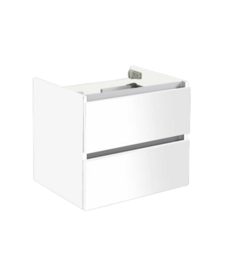 SANI-SUPPLY Onderkast Wastafel 60cm Hoogglans Wit Sanipro Trendline met greeplijst aluminium 60x47x52 cm Softclose lades