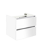 Onderkast Wastafel 60cm Hoogglans Wit Sanipro Trendline met greeplijst aluminium 60x47x52 cm Softclose lades
