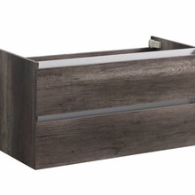 Onderkast Wastafel 100cm Century Oak SaniPro Trendline met greeplijst aluminium twee softclose lades 100x47x52 cm