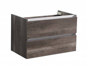 Onderkast Wastafel 80cm Century Oak SaniPro Trendline met greeplijst aluminium twee softclose lades 80x47x52 cm