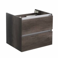 Onderkast Wastafel 60cm Century Oak SaniPro Trendline met greeplijst aluminium twee softclose lades 60x47x52 cm