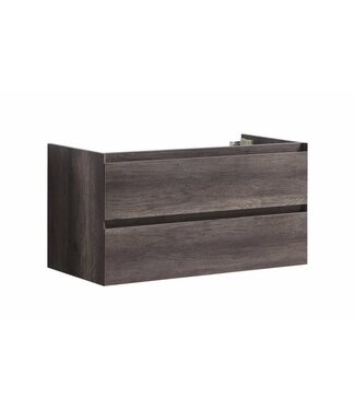 SANI-SUPPLY Onderkast 100cm Century Oak Korpus SaniPro Infinity en Front in het Verstek met greeplijst Korpus 100x47x50 cm