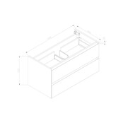 Onderkast 80cm Century Oak Korpus SaniPro Infinity en Front in het Verstek met greeplijst Korpus 80x47x50 cm