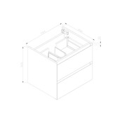 Onderkast 60cm Century Oak Korpus SaniPro Infinity en Front in het Verstek met greeplijst Korpus 60x47x50 cm