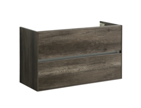 Onderkast 100cm Century Oak Korpus Greeploos SaniPro Infinity en Front in het Verstek met greeplijst Aluminium 100x47x50 cm