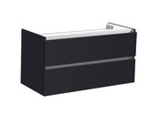 Onderkast Wastafel 100cm Hoogglans Antraciet SaniPro Trendline met greeplijst aluminium 100x47x52 cm Onderkast Wastafel 100cm Hoogglans Antraciet SaniPro Trendline met greeplijst aluminium 100x47x52 cm