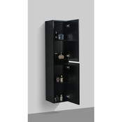 Kolomkast Mat Zwart Hora Black Hangend Badkamerkast 160x35x35cm MDF 2 Deuren Softclose Greeploos