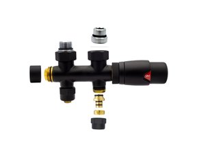 Thermostatische Radiatorkraan Zwart Recht Belrad BLR315  1/2Mx16/2m30 H-Blok Recht Zwart Mat