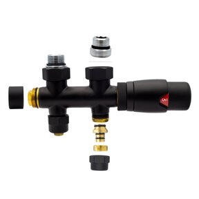 Thermostatische Radiatorkraan Zwart Recht Belrad BLR315  1/2Mx16/2m30 H-Blok Recht Zwart Mat