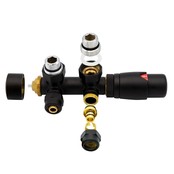 Thermostatische Radiatorkraan Zwart Recht Belrad BLR315  1/2Mx16/2m30 H-Blok Recht Zwart Mat