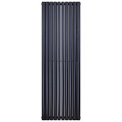 Designradiator Ovaal Verticaal Zwart Dubbel 180x59cm 2050 Watt Belrad Midden / Hoek aansuiting Omkeerbaar Designradiator Ovaal Verticaal Zwart Dubbel 180x59cm 2050 Watt Belrad Midden / Hoek aansuiting Omkeerbaar