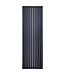 Designradiator Ovaal Verticaal Zwart Dubbel 180x59cm 2050 Watt Belrad Midden / Hoek aansuiting Omkeerbaar