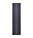 Designradiator Ovaal Verticaal Zwart Dubbel 180x47cm 1640 Watt Belrad Midden / Hoek aansuiting Omkeerbaar