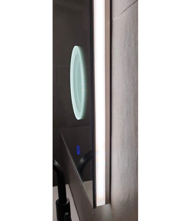 Rosie badkamerspiegel met make-up spiegel 100cm met LED verlichting en 3 kleur instelbaar & dimbaar met of zonder spiegelverwarming