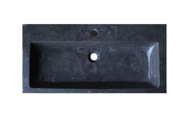 Wastafel Compact Stone 100x38x5 cm natuursteen 1 Kraangat zonder Overloop