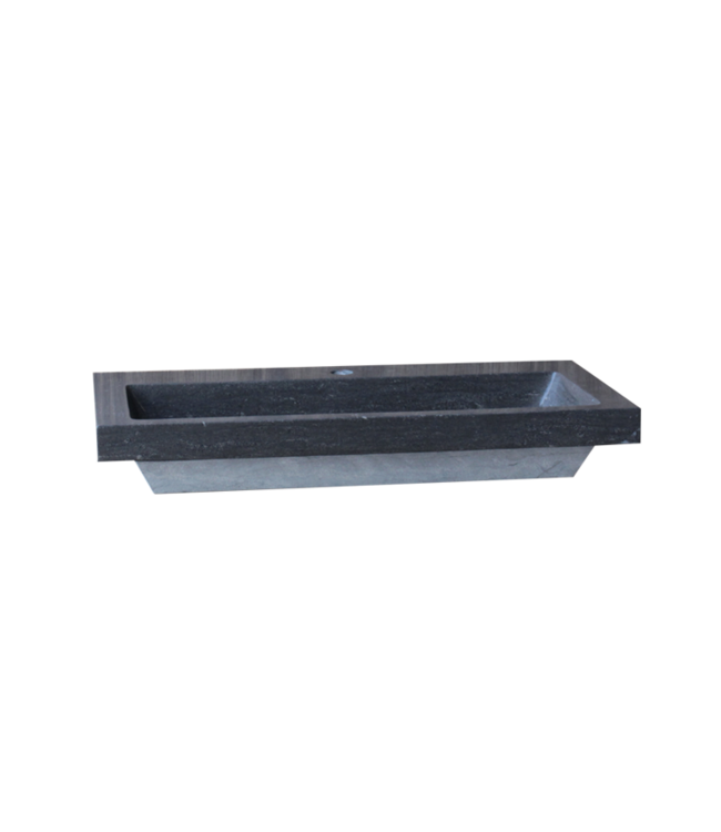 Wastafel Compact Stone 100x38x5 cm natuursteen 1 Kraangat zonder Overloop