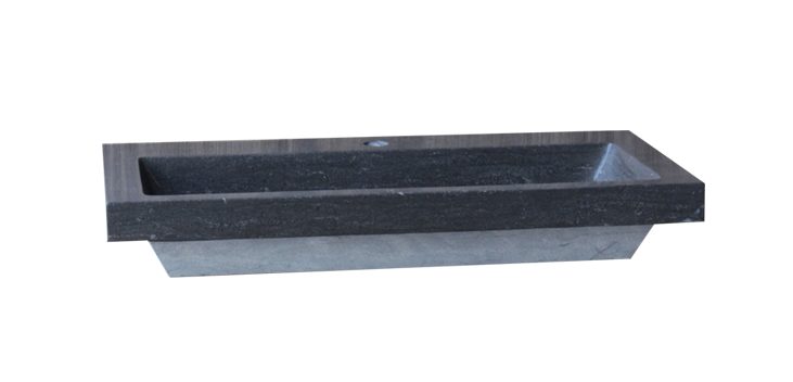 Van toepassing Oeps Afbreken Wastafel Compact Stone 100x38x5 cm natuursteen 1 Kraangat