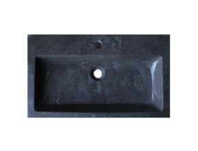 Wastafel Compact Stone 80x38x5 cm natuursteen 1 Kraangat zonder Overloop