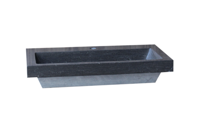 Wastafel Compact Stone 80x38x5 cm natuursteen 1 Kraangat zonder Overloop