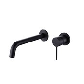 Wastafelkraan Inbouw Mengkraan Evana Rond Mat Zwart  1 Greeps 21cm Uitloop