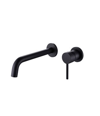 SANETTI Wastafelkraan Inbouw Mengkraan Evana Rond Mat Zwart  1 Greeps 21cm Uitloop