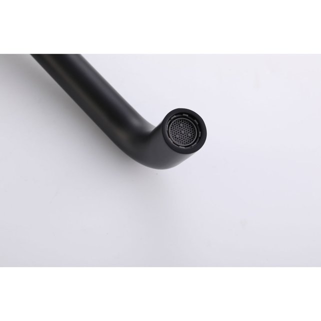 Wastafelkraan Inbouw Mengkraan Evana Rond Mat Zwart  1 Greeps 21cm Uitloop