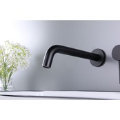 Wastafelkraan Inbouw Mengkraan Evana Rond Mat Zwart  1 Greeps 21cm Uitloop
