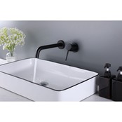 Wastafelkraan Inbouw Mengkraan Evana Rond Mat Zwart  1 Greeps 21cm Uitloop