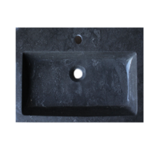 Wastafel Compact Stone 60x38x5 cm natuursteen 1 Kraangat zonder Overloop