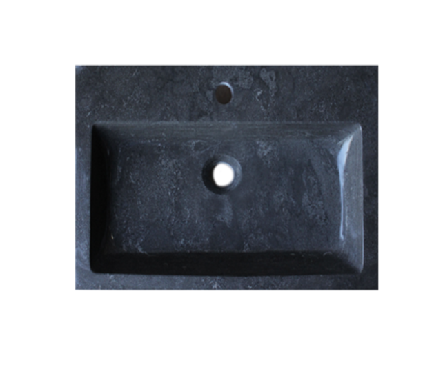 Wastafel Compact Stone 60x38x5 cm natuursteen 1 Kraangat zonder Overloop