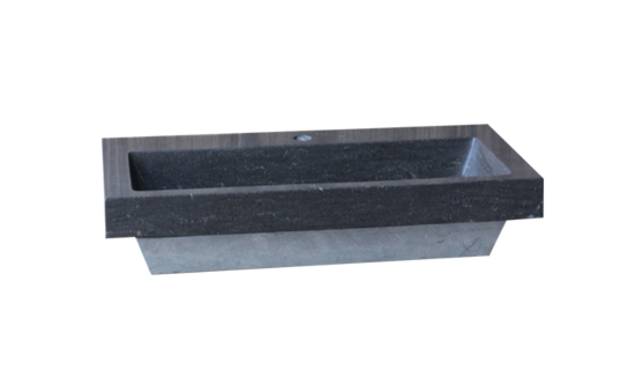 Wastafel Compact Stone 60x38x5 cm natuursteen 1 Kraangat zonder Overloop