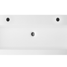 Wastafel Compact 120x38x5,5 cm Wit Mineraalmarmer Kraangaten 2 zonder overloop