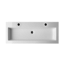 SaniPRO Wastafel Compact 120x38x5,5 cm Wit Mineraalmarmer Kraangaten 2 zonder overloop
