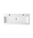 Wastafel Compact 120x38x5,5 cm Wit Mineraalmarmer Kraangaten 2 zonder overloop