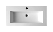 Wastafel Compact 100x38x5,5 cm Wit Mineraalmarmer Kraangaten 1 zonder overloop Wastafel Compact 100x38x5,5 cm Wit Mineraalmarmer Kraangaten 1 zonder overloop