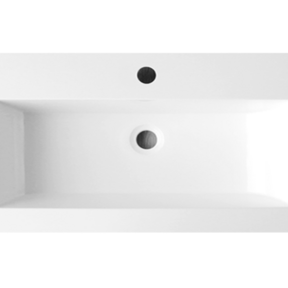 Wastafel Compact 100x38x5,5 cm Wit Mineraalmarmer Kraangaten 1 zonder overloop