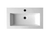 Wastafel Compact 80x38x5,5 cm Wit Mineraalmarmer Kraangaten 1 zonder overloop Wastafel Compact 80x38x5,5 cm Wit Mineraalmarmer Kraangaten 1 zonder overloop