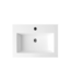 Wastafel Compact 60x38x5,5 cm Wit Mineraalmarmer Kraangaten 1 zonder overloop