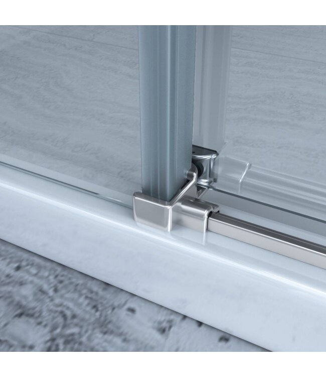 Douchecabine Kwartrond Schuifdeur 90x90x200cm SaniPro Cindy Nano Coating Antikalk Helder Glas 8mm Veiligheidsglas Easy Clean