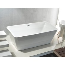 Vrijstaand Ligbad Vierkant 180x80x60cm Acryl Creavit Quadro Badkuip met overloop Vrijstaand incl. badsifon