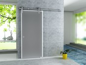 Douchedeur Seoul schuifdeur douche melkglas 102,5x205cm RVS Geleider 8mm veiligheidsglas Omkeerbaar Douchedeur Seoul schuifdeur douche melkglas 102,5x205cm RVS Geleider 8mm veiligheidsglas Omkeerbaar