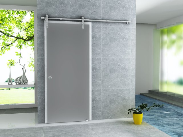 Douchedeur Seoul schuifdeur douche melkglas 102,5x205cm RVS Geleider 8mm veiligheidsglas Omkeerbaar Douchedeur Seoul schuifdeur douche melkglas 102,5x205cm RVS Geleider 8mm veiligheidsglas Omkeerbaar