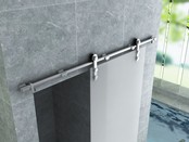 Douchedeur Seoul schuifdeur douche melkglas 102,5x205cm RVS Geleider 8mm veiligheidsglas Omkeerbaar Douchedeur Seoul schuifdeur douche melkglas 102,5x205cm RVS Geleider 8mm veiligheidsglas Omkeerbaar