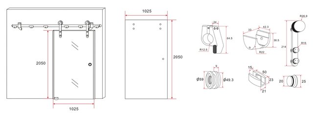 Douchedeur Seoul schuifdeur douche melkglas 102,5x205cm RVS Geleider 8mm veiligheidsglas Omkeerbaar Douchedeur Seoul schuifdeur douche melkglas 102,5x205cm RVS Geleider 8mm veiligheidsglas Omkeerbaar